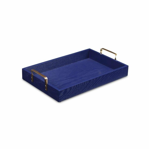Tarifa Wooden Tray with Gold Handles, Royal Blue TA3102033
